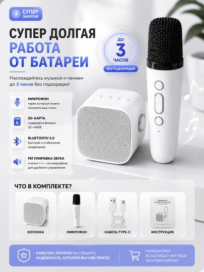 Protein akustik tizimi, MiNi WS-887 karnay, Bluetooth bilan jihozlangan K1 karaoke karnay