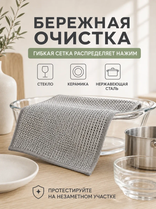 Металлическая сетка для мытья посуды, тряпка для уборки, 5/10 шт