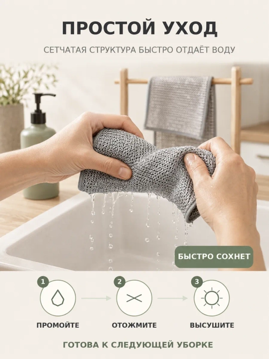 Металлическая сетка для мытья посуды, тряпка для уборки, 5/10 шт