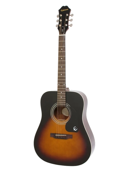 Epiphone Songmaker DR-100 akustik gitara, to‘liq o‘lchamli, Vintage Sunburst rangida - 