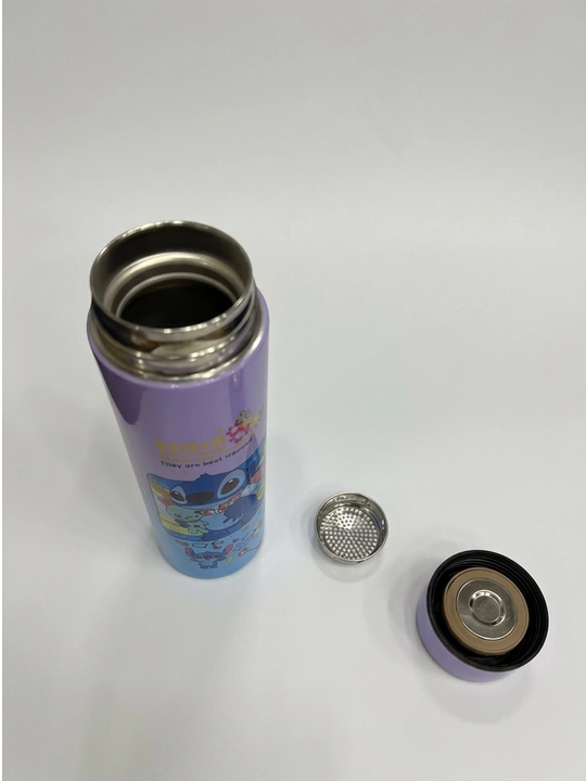 Stitch aqlli termos harorat datchigi va suzgich bilan, bolalar uchun termokrujka, 500 ml