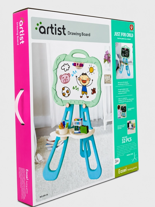 Bolalar ikki tomonlama Artist Drawing Board molbert, 32 buyum