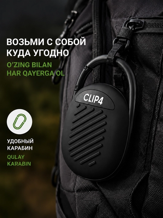 Беспроводная колонка CLIP4 Bluetooth IPX6 Bluetooth 5.3 до 10 часов работы