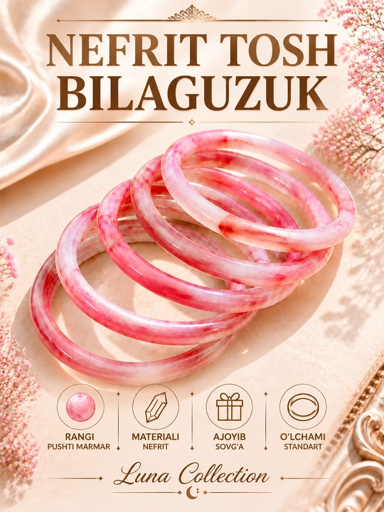 Nefrittosh bilak uzuk 58 mm — nozik bilaklar uchun, ayollar bilaguzugi - 