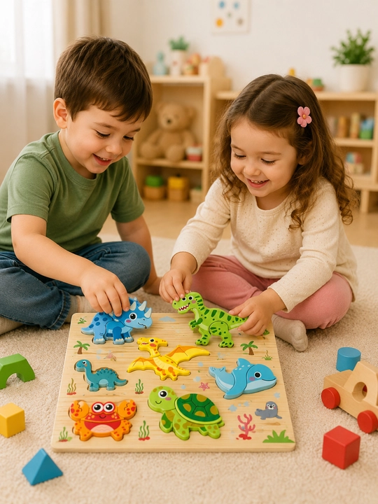 Деревянные игрушки, 4 в 1, 3D пазл, обучающая игрушка, Монтессори, раннее развитие
