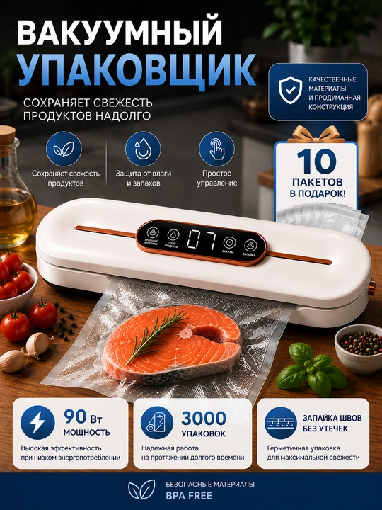 Mahsulotlar uchun vakuumli qadoqlagich - 