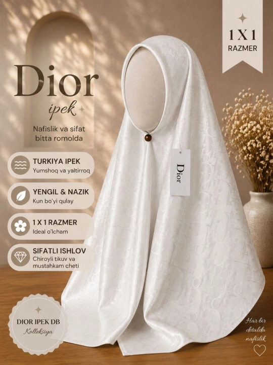 Dior Ipak Ro‘mol Premium Sifatli, 1×1 o‘lcham - 