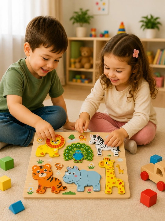 Деревянные игрушки, 4 в 1, 3D пазл, обучающая игрушка, Монтессори, раннее развитие
