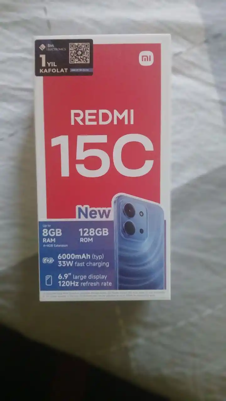 Смартфон Redmi 15C, 8/256Гб, 6000мА/ч, 6.9"дисплей, 50 МП камера с ИИ, 33 Вт
