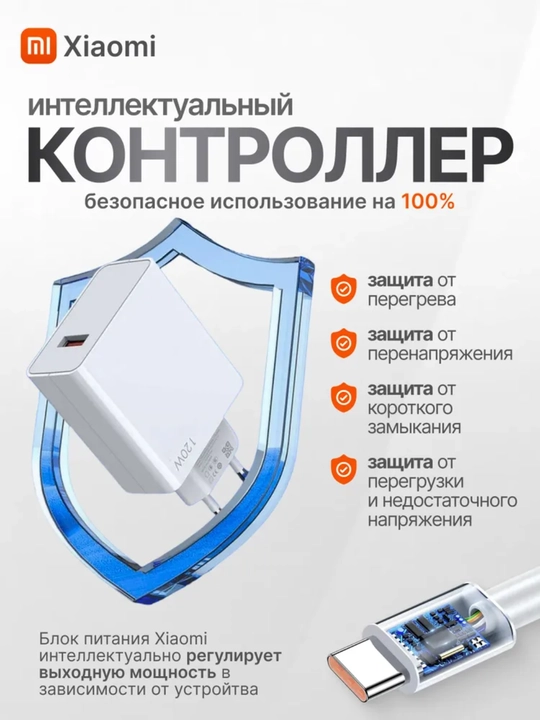 Зарядные адаптеры USB 33W 67W 120W с кабелем Type-C