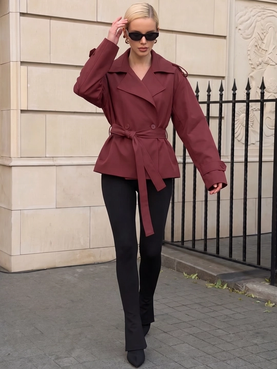 Тренч женский с поясом, женская куртка — ELLY FASHION
