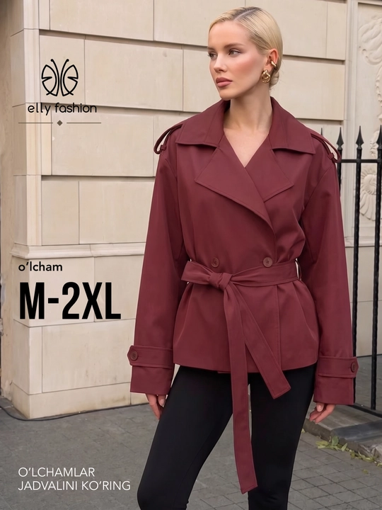 Тренч женский с поясом, женская куртка — ELLY FASHION