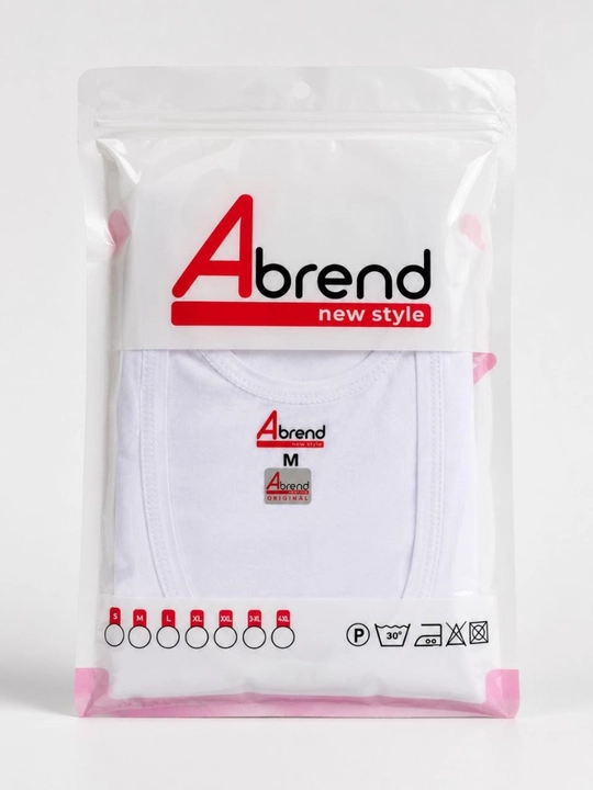 Мужская майка Abrend New Style белая и серая — хлопковая майка без рукавов