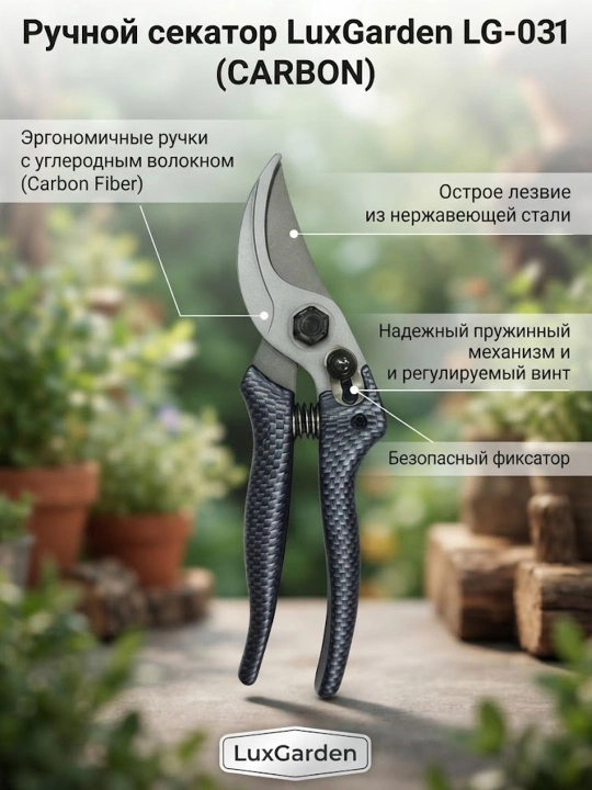 Ручной секатор LuxGarden LG-031 (CARBON) - 