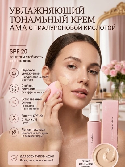 SPF 20 namlantiruvchi tonal krem yuz uchun yengil qoplama tabiiy yorqinlik