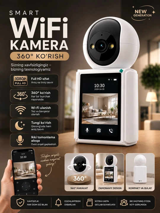 Камера видеонаблюдения, умная Wi-Fi камера, камера 360 Full HD