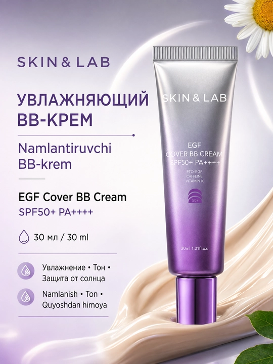 Namlovchi BB krem SKIN&LAB EGF Cover BB kremi, 30 ml - 