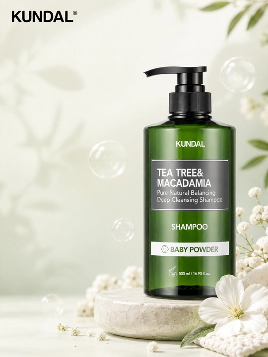 KUNDAL Шампунь для жирной кожи головы Tea Tree & Macadamia Deep Cleansing Shampoo, 500 мл - 