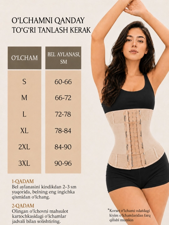 Ayollar uchun bel va qorin tortuvchi korset, ayollar korreksiyalovchi ichki kiyimi, bandaj