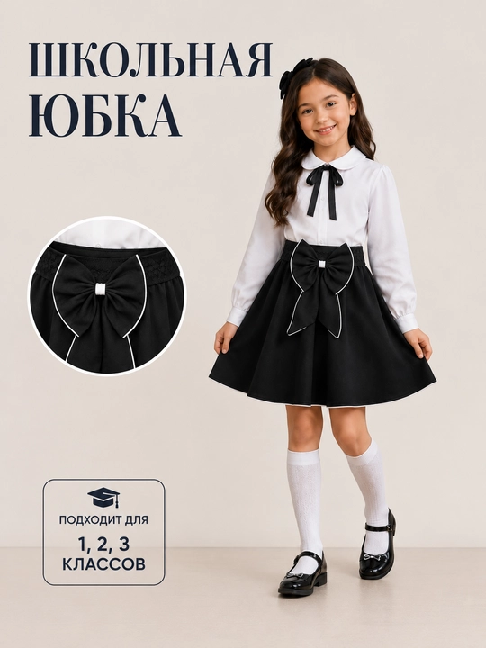 Maktab yubkasi, qizlar yubkasi, plisse yubka, qora yubka, forma yubka, o'quvchi yubkasi - 