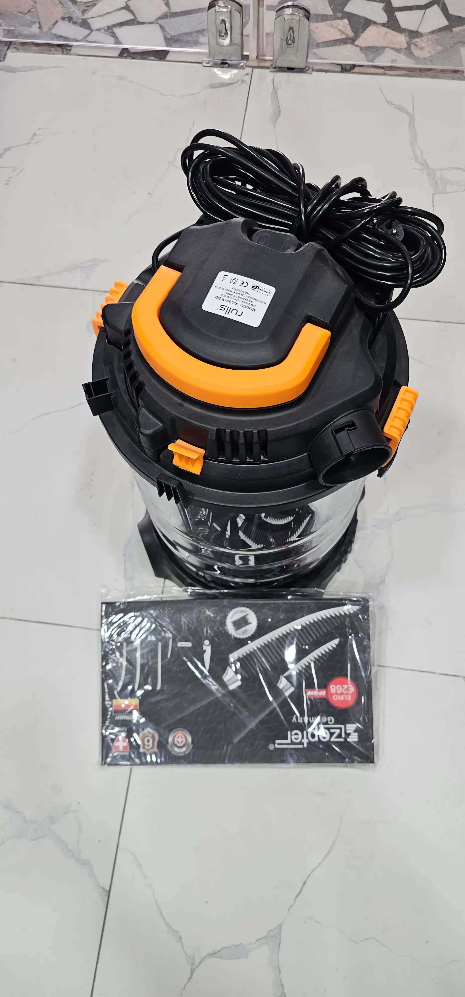 Пылесос строительный Rulls RZ2301WDD 30 л, 3 в 1, сухая и влажная уборка, выдув, моющий