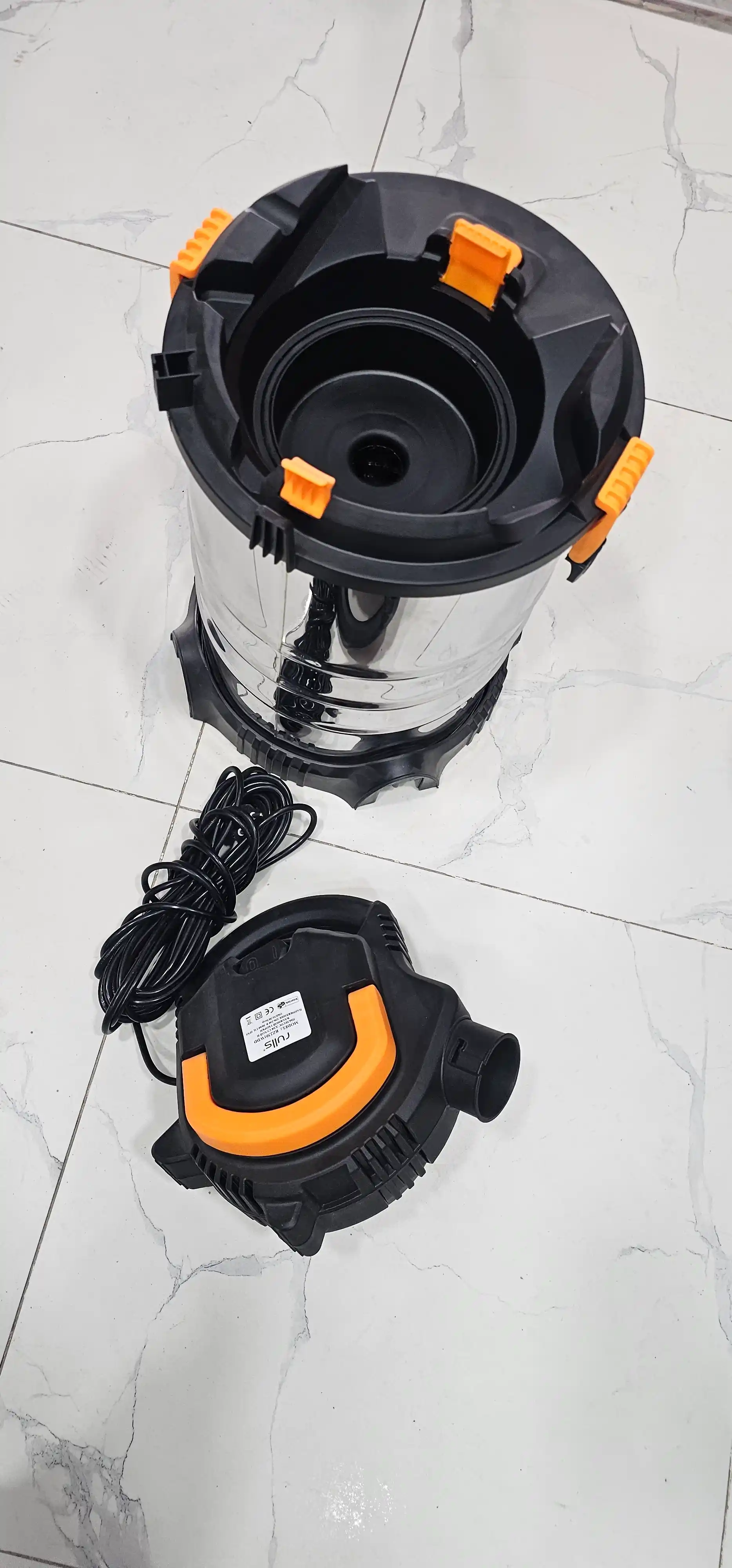 Пылесос строительный Rulls RZ2301WDD 30 л, 3 в 1, сухая и влажная уборка, выдув, моющий