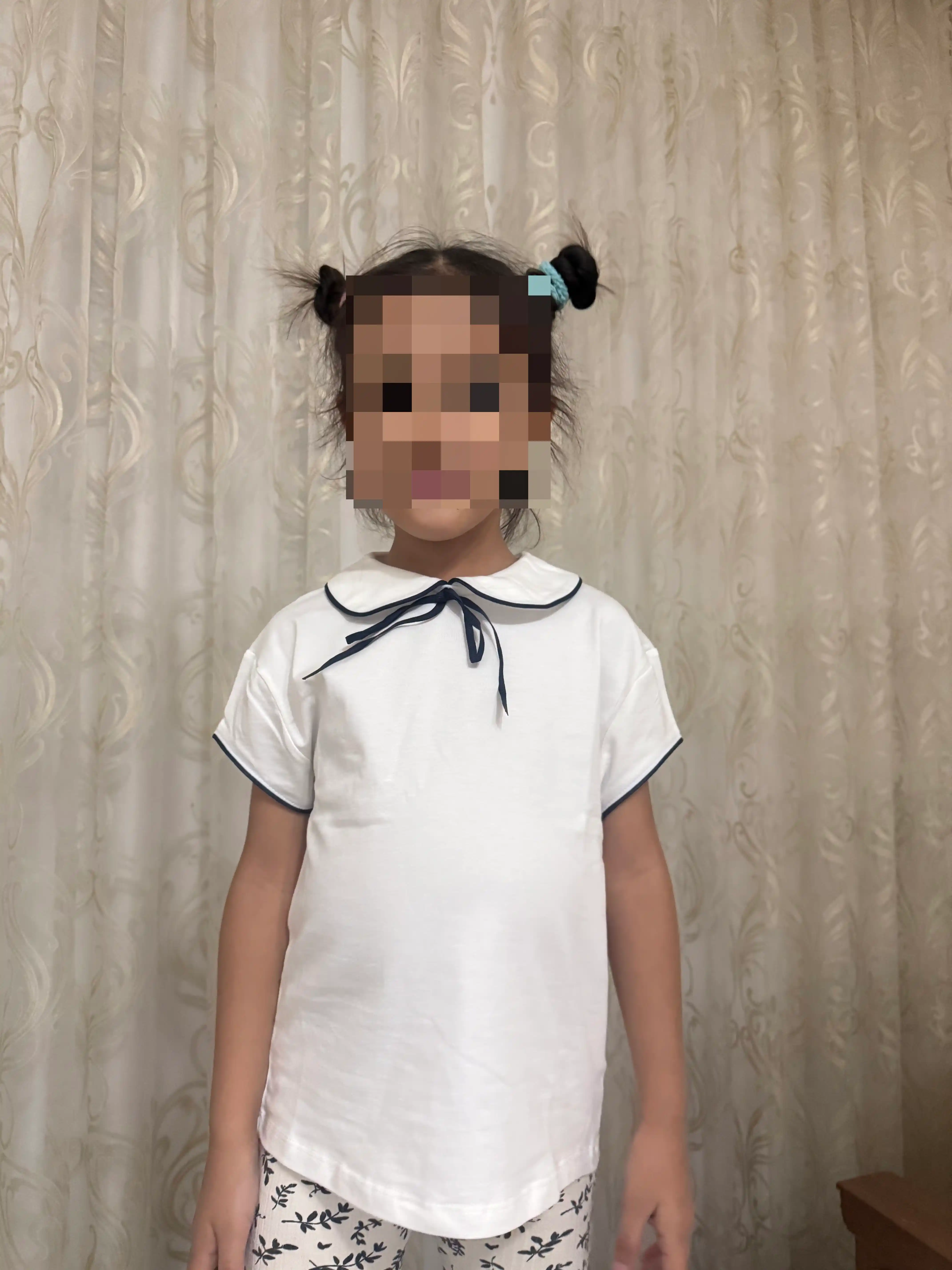 Школьная блузка для девочек, с коротким рукавом