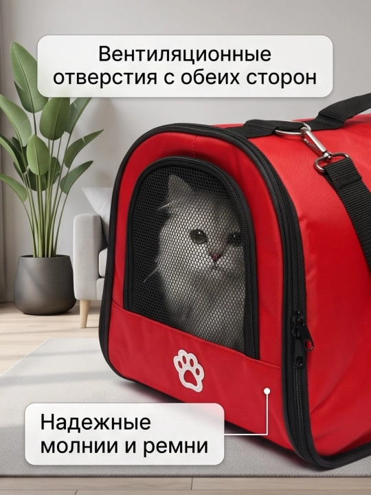 Сумка переноска для кошек и собак мелких пород складная