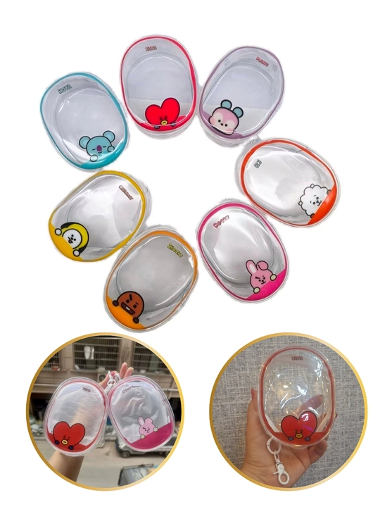 Quloqchinlar, quvvatlash va mayda-chuydalar uchun shaffof BT21 mini organayzeri
