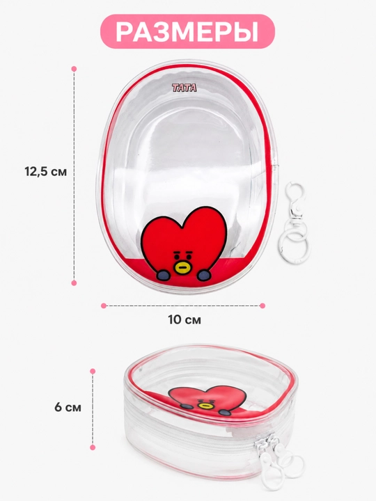 Quloqchinlar, quvvatlash va mayda-chuydalar uchun shaffof BT21 mini organayzeri