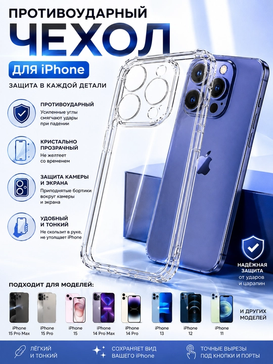 IPhone uchun zarbaga chidamli himoya g‘ilofi13 Pro Max/14 Pro Max /15 Pro /15 Pro Max - 