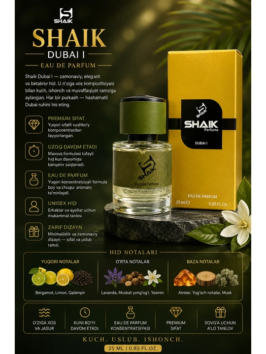 SHAIK DUBAI_1,  парфюмерная вода DUBAI_1, 25 мл - 