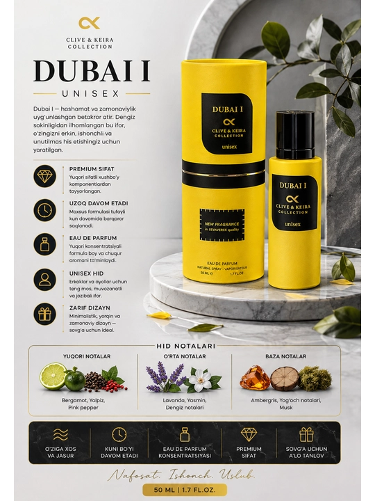 DUBAI_1, CLIVE & KEIRA, Парфюмерная вода, 30 мл - 