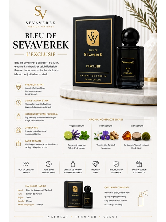 SEVAVEREK BULUE GOLD Парфюмерная вода - 