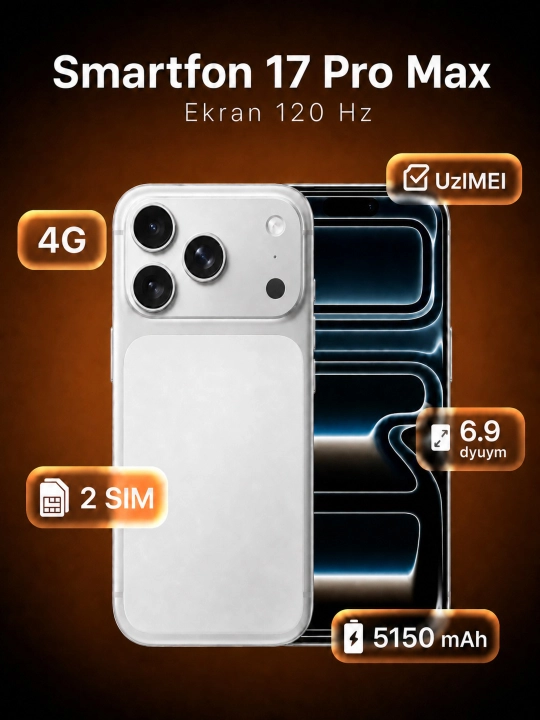 Смартфон 17 Pro Max Note 17 Экран 120Гц 12GB Ram 64GB  камера 13 Мп, батарея 5150 мАч - 