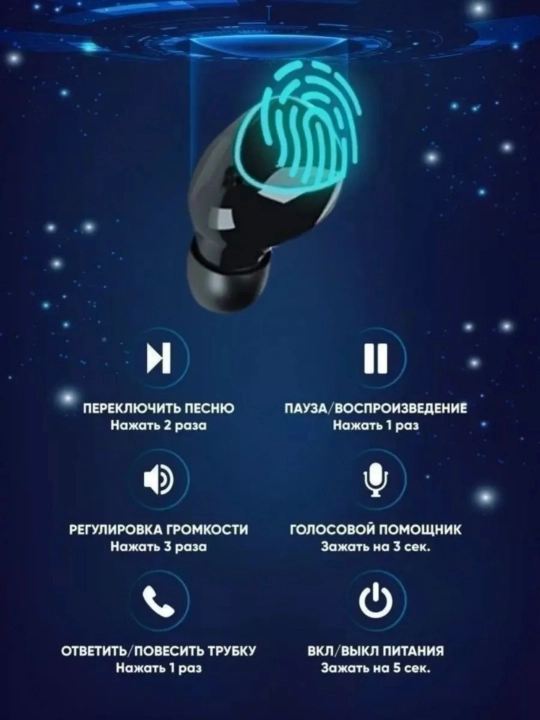 Mikrofonli simsiz naushnik, Bluetooth, USB Type-C, qora