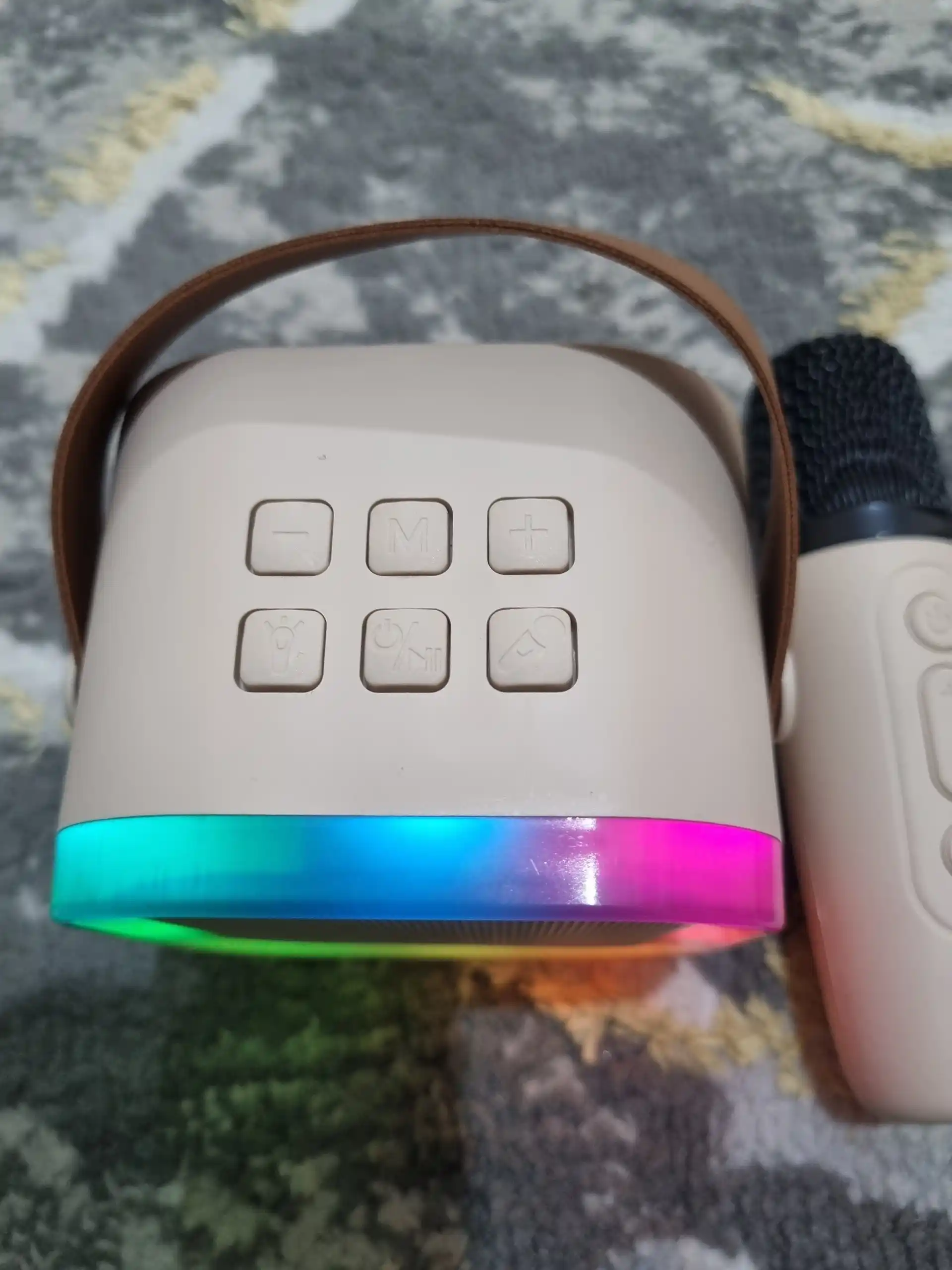 Simsiz Bluetooth kolonka va mikrofon AM-8580 mini karaoke to'plami