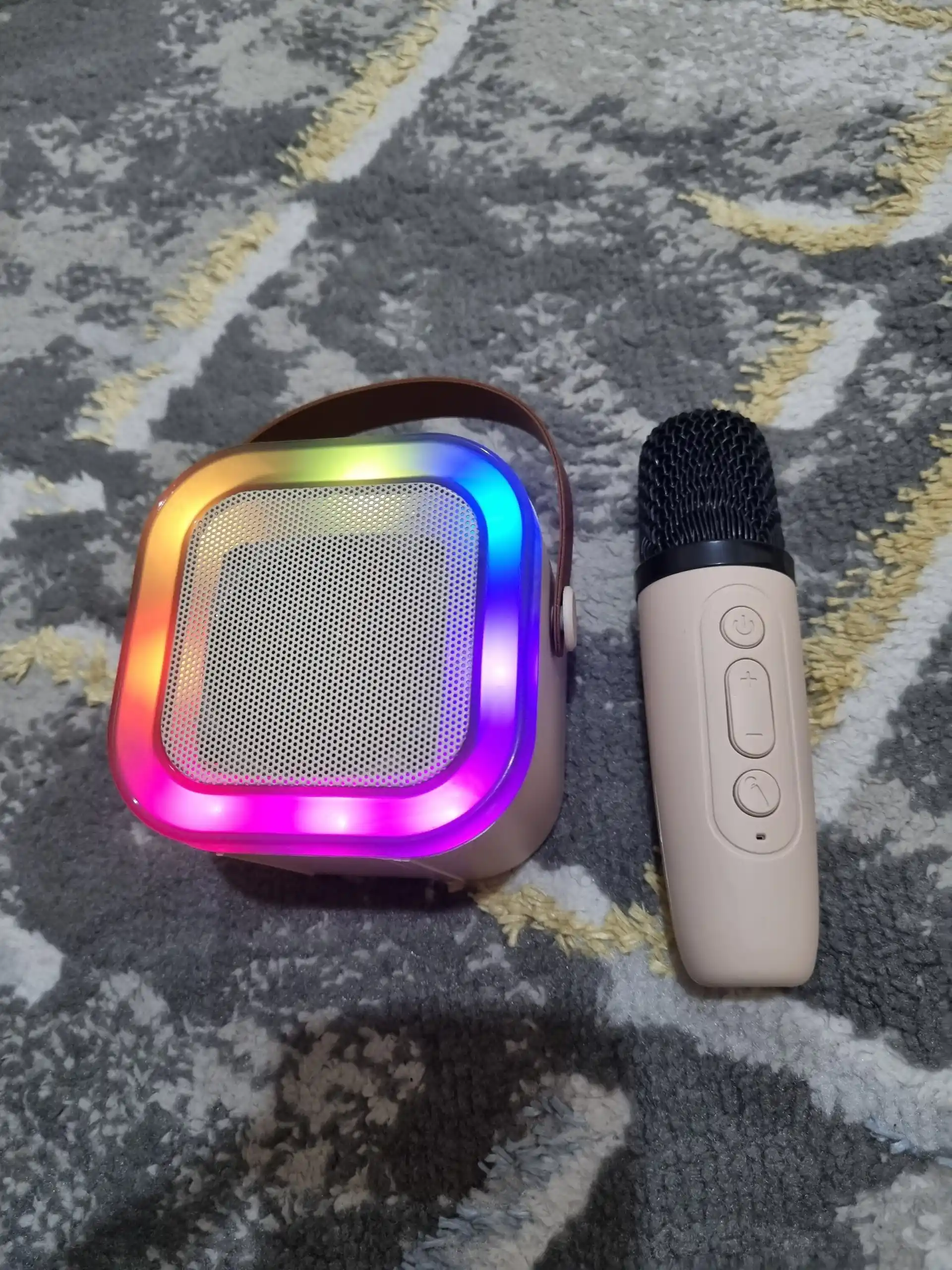 Simsiz Bluetooth kolonka va mikrofon AM-8580 mini karaoke to'plami