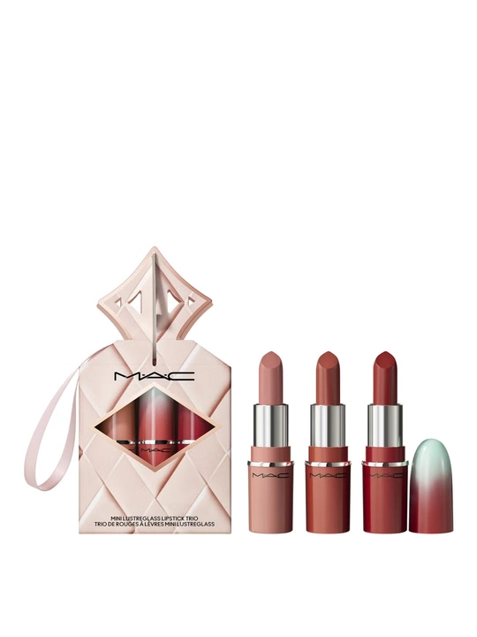 MAC Wildest Gleams Mini Lustreglass Lip Trio Classics, mini lab bo‘yog‘i to‘plami - 