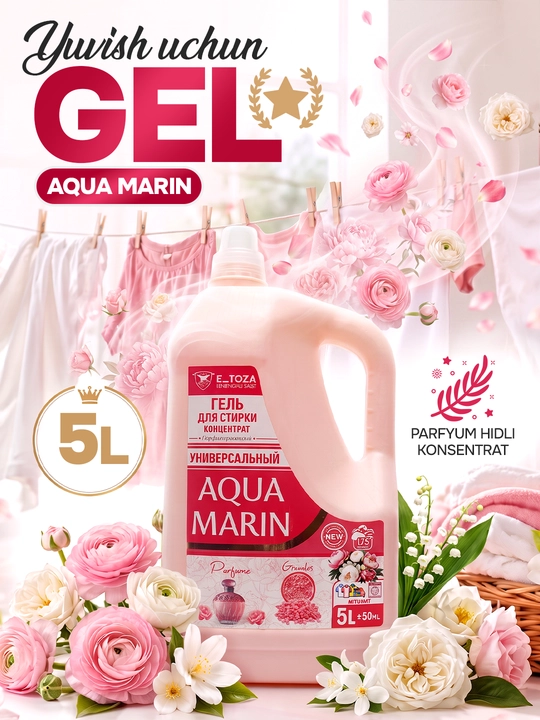 Aqua Marin universal kir yuvish geli konsentrat 5L, avtomat va qo'l yuvish uchun - 