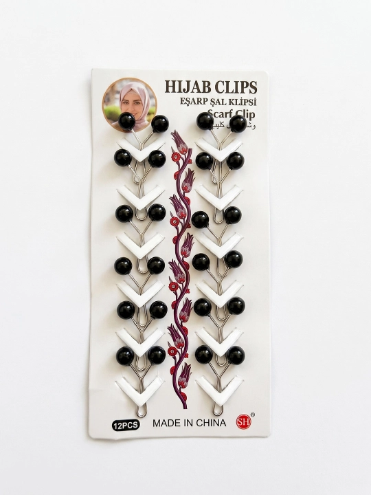 Hijob va ro'mol uchun klips to'g'nog'ichlar to'plami, matoni teshmaydigan qisqich, 12 dona