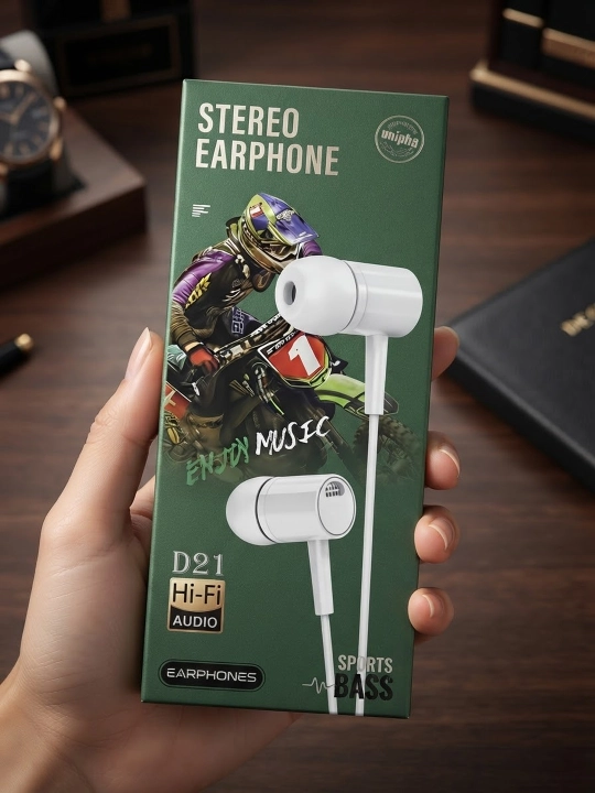 D21 Hi-Fi Simli Naushnik 3.5mm – Mikrofonli Stereo Earphones, Kuchli Bass
