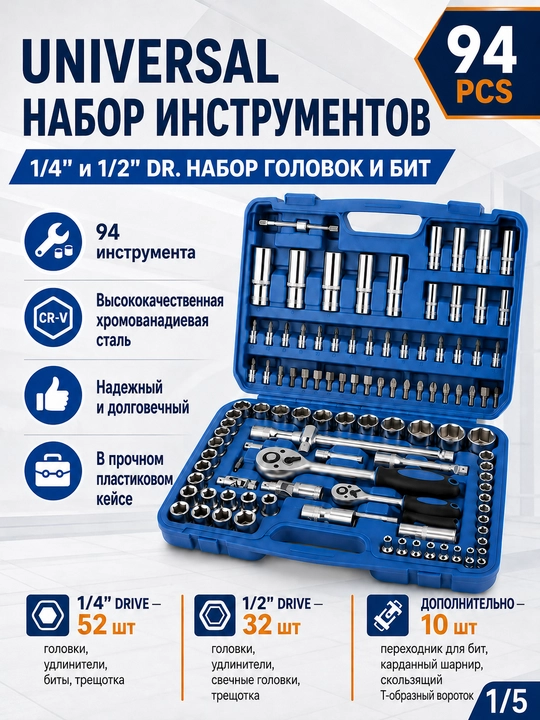 Набор ключей, ключ набор, набор ключ, ключ шестигранник, набор головок TOOLS 216-46
