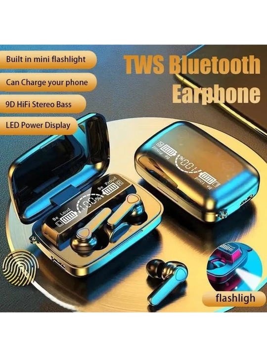 Mikrofonli simsiz quloqchinlar, Bluetooth, USB Type-C, qora, mat qora