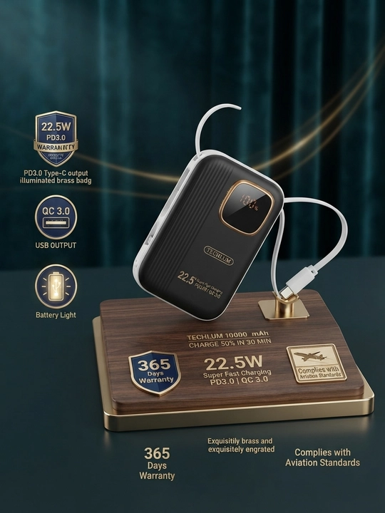 Power Bank 20000mA 66W tezkor quvvat bilan tashqi akkumulyatori +4 kabel bilan