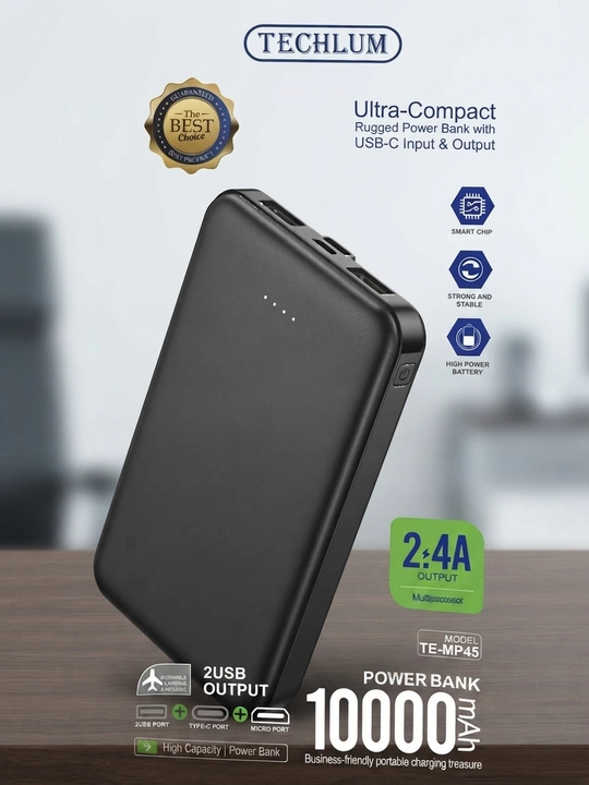 Power Bank 20000mA 66W tezkor quvvat bilan tashqi akkumulyatori +4 kabel bilan - 