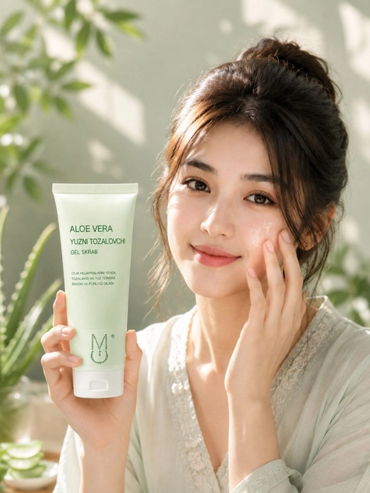 Oчищающий гель-скраб для лица с Aloe Vera - 
