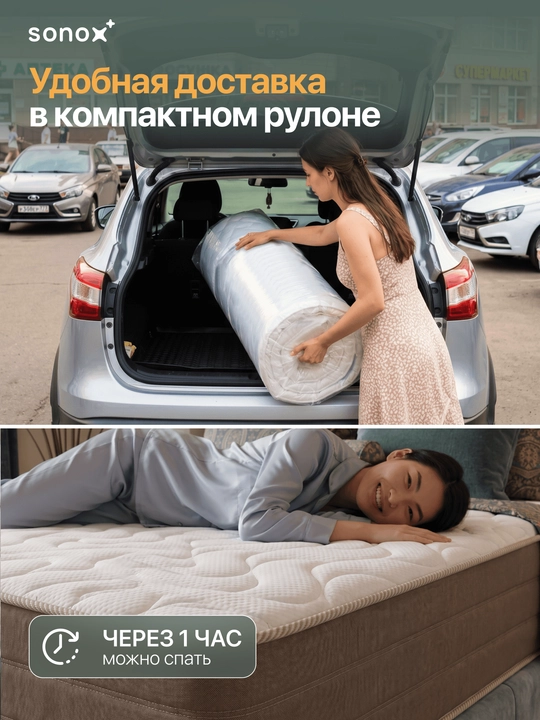 SONOX Ortho Support ortopedik to‘shak, 22 sm, mustaqil prujinali, o‘rtacha qattiqlikda