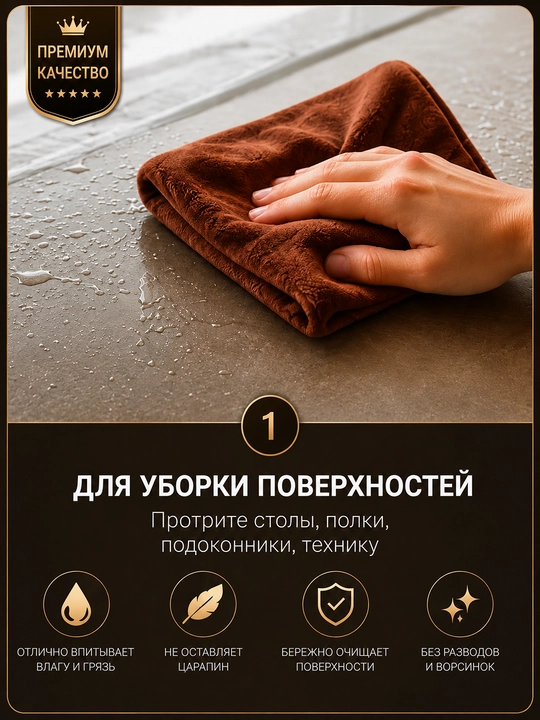 90×60 см mikrofiber sochiq, universal