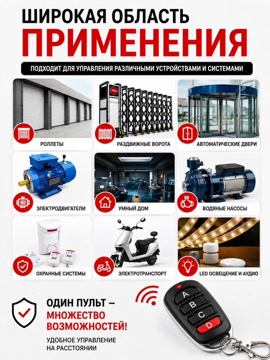 Универсальный пульт 433 МГц для гаражей и ворот